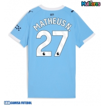 Camisa de Futebol Manchester City Matheus Nunes #27 Equipamento Principal Mulheres 2025-26 Manga Curta